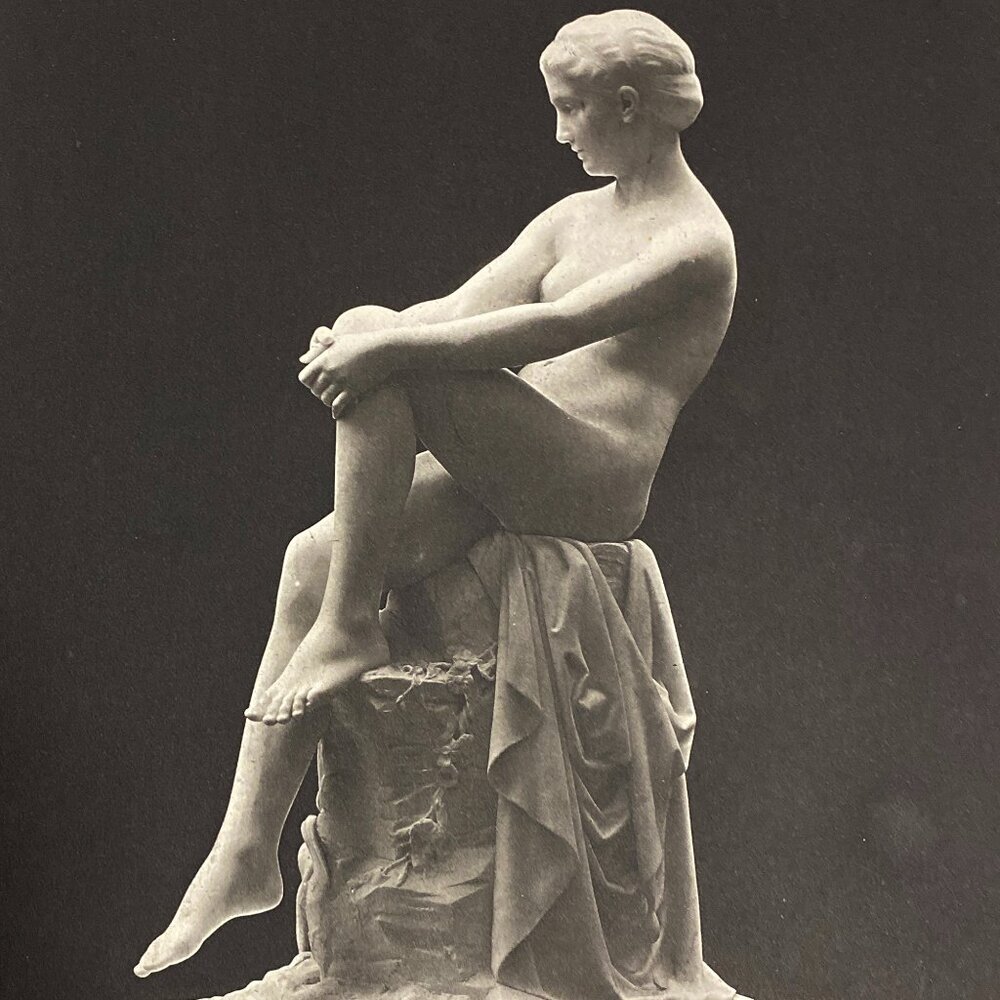 Antique 1882 Rare Chloe by Vasselot Intaglio Photogravure Print of Sculpture